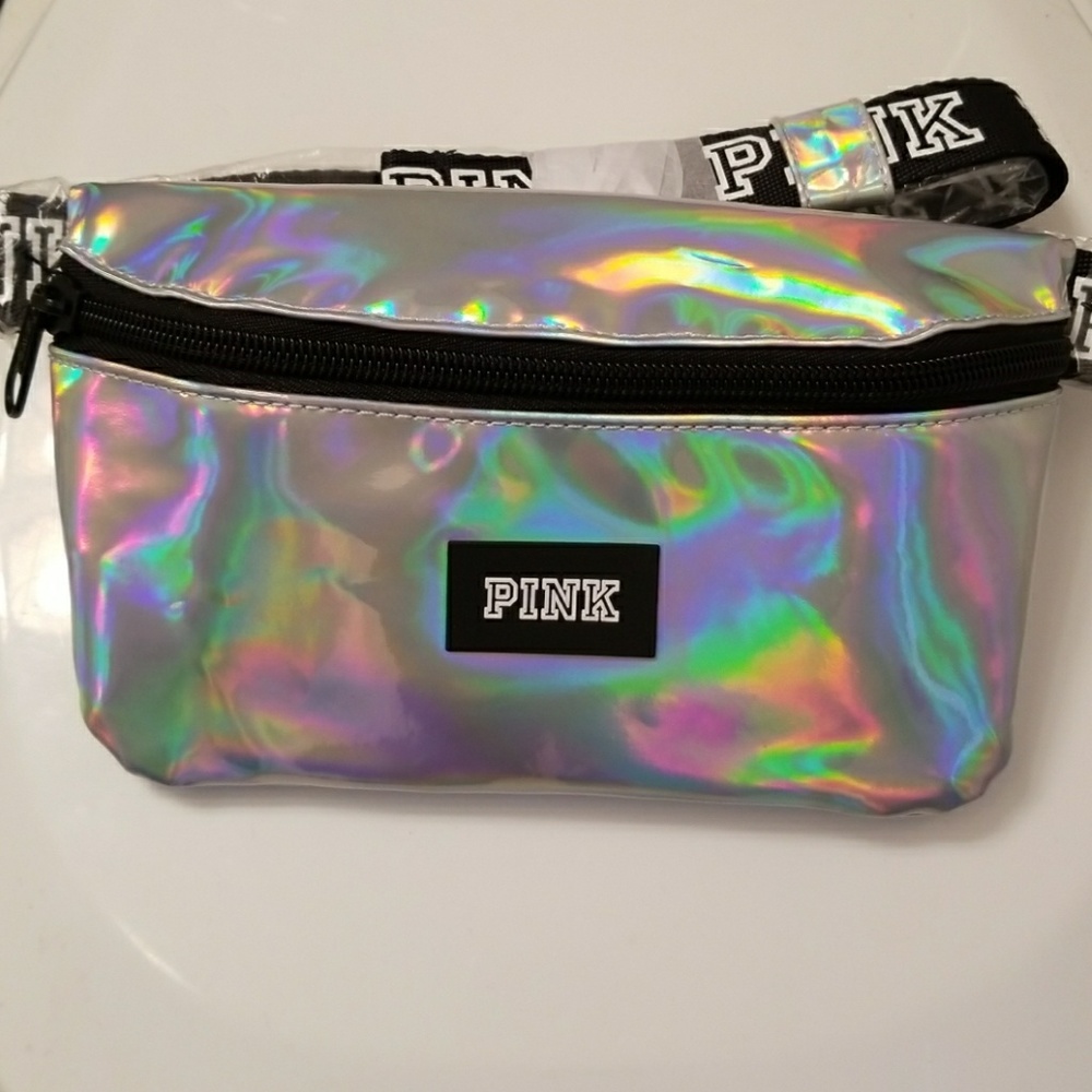 VS Pink holographic fanny pack